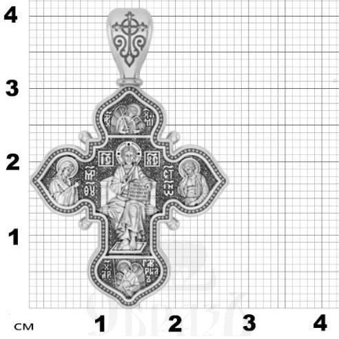 крест святая троица, серебро 925 проба с родированием (арт. 17.040р)