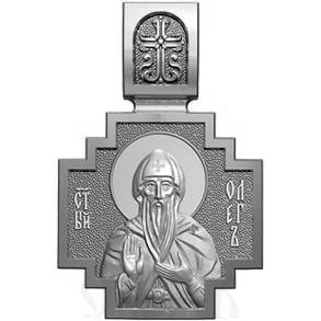 нательная икона св. благоверный князь олег брянский, серебро 925 проба с платинированием (арт. 06.081р)