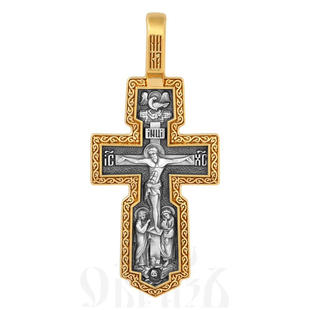 крест «распятие. иисусова молитва», серебро 925 проба с золочением (арт. 101.577-п)