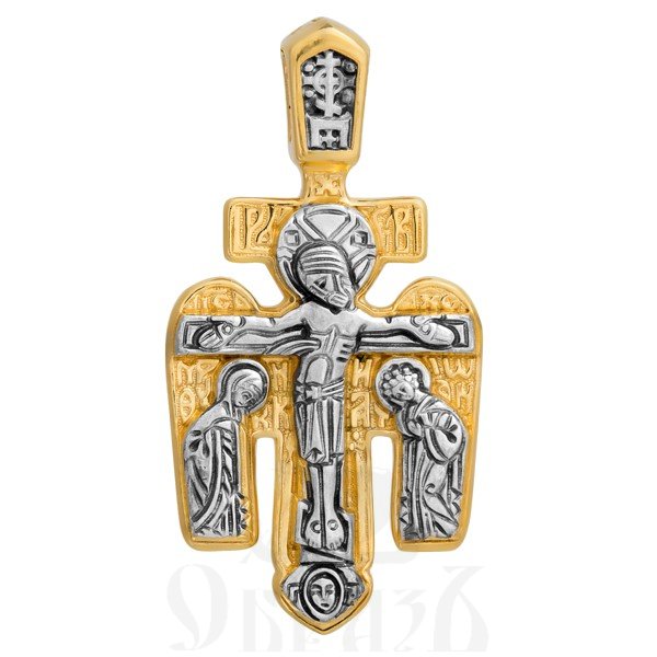 крест «распятие. архангел михаил», серебро 925 проба с золочением (арт. 101.024)