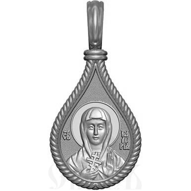 нательная икона св. мученица калерия, серебро 925 проба с родированием (арт. 06.008р)